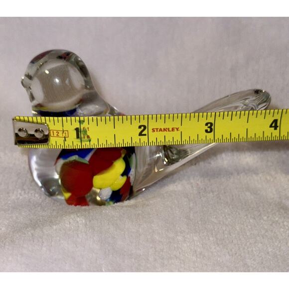Murano Hand Blown Art Lead Crystal Glass Confetti Bird Figurine Paperweight - Picture 3 of 6